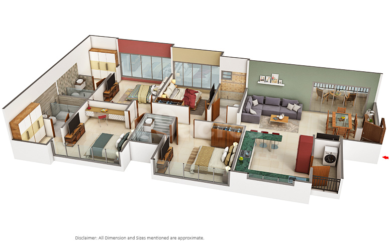 Ganga Acropolis 4 BHK Floor Plan